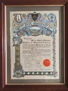 Wellington Park Certificate