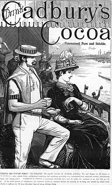 Cadburys Cocoa advert with rower 1885